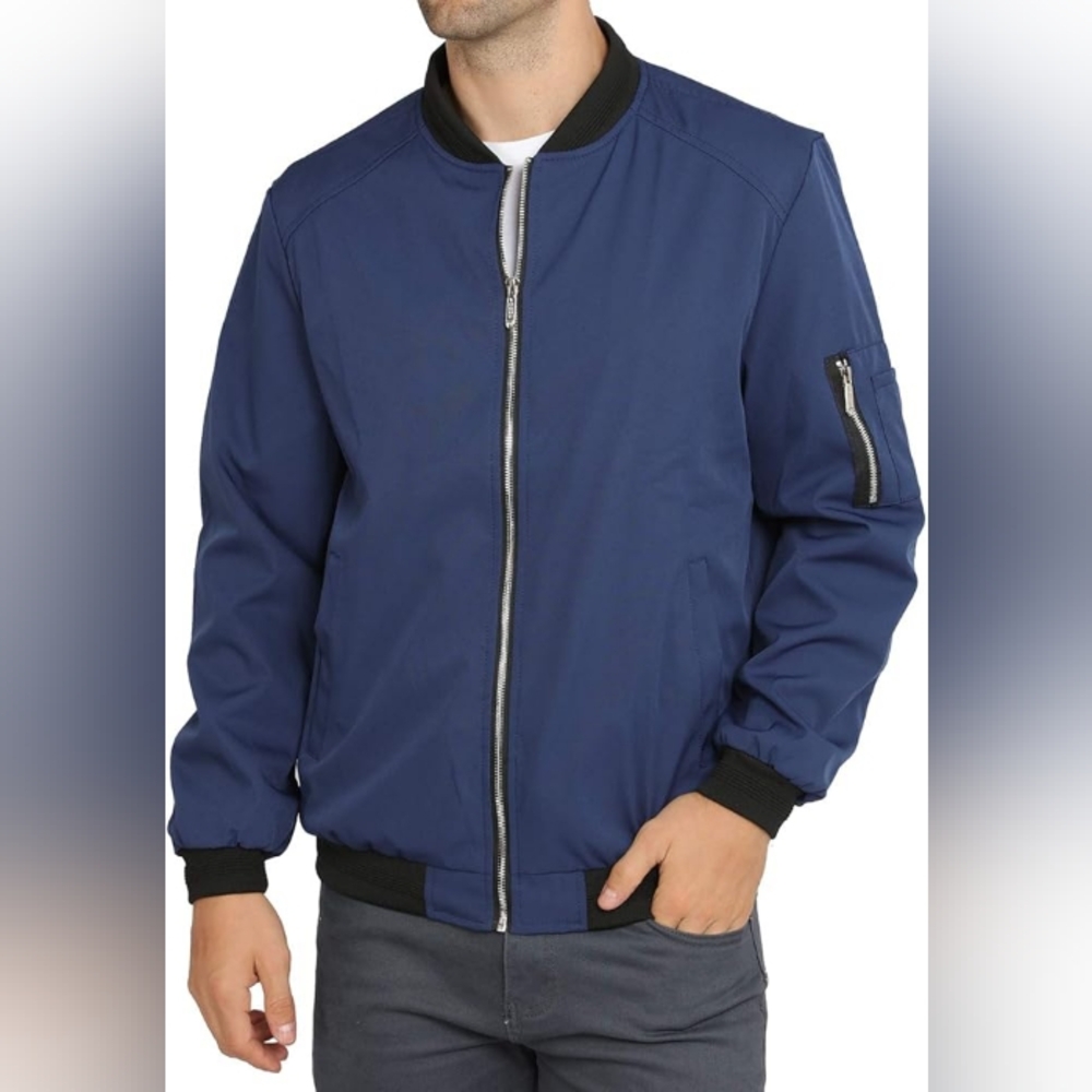 Men's Casual Lightweight Bomber Softshell Windbreaker Jacket